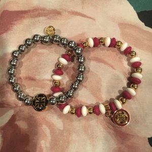 2 beaded Rustic Cuff bracelets as a pair